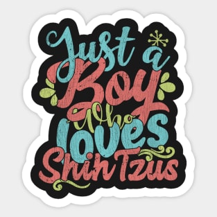 Just A Boy Who Loves Shih Tzu Dog Gift graphic Sticker